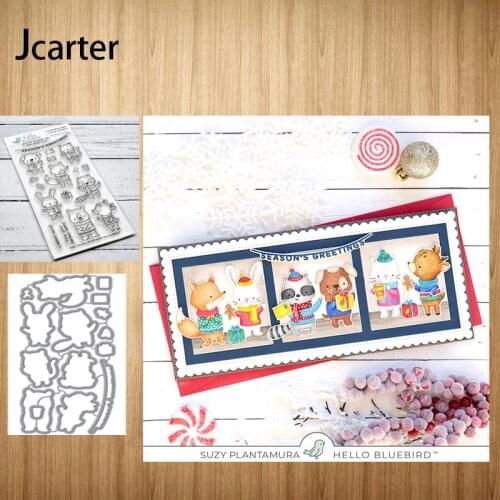 Rabbit Deer Animals Metal Cutting Dies and Stamps Letters Scrapbook Stencil Album DIY Paper Make Template Decoration Model Craft