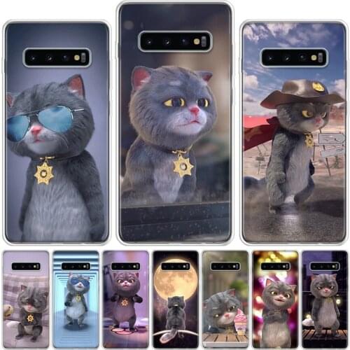 Cartoon tabby cat Phone Case For Samsung Galaxy A51 A71 A50 A70 A80 A90 A01 A6 A7 A8 A10 A10S A20S A20E A30 A40 Plus Cover