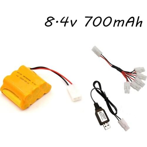 8.4v 700mAh Rechargeable Battery Charger Set For Rc Toy Cars Gun Tank Robots Boats Parts AA Ni-CD 8.4v 2400mAh NiCD Battery Pack