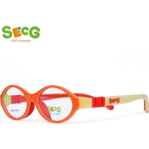 SECG Flexible Soft Kids Optical Frame Toddler Children Round Myopia Glasses for Sight Spectacle Frames Silicone No Screw Gafas
