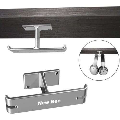 New Bee Headphone Stand Universal Headset Holder Earphone Hanger Bracket Metal Headphone Wall Hook Strong Glue