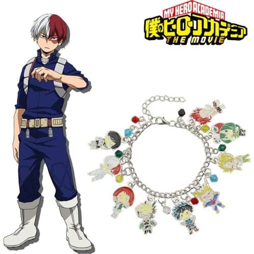 Hot Anime My Hero Academia Cosplay Props Bracelets Boku No Hero Academia Todoroki Shoto Charm Bracelet Bangle Metal Jewelry Gift