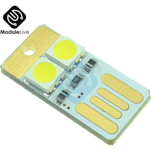 Mini USB 2 LED Portable Night Light White Model Double Dual Sided Pluggable Power Supply Lamp Bulb Led Keychain