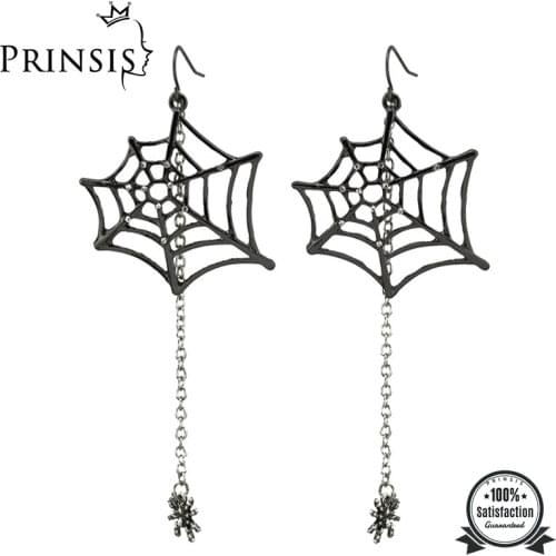 2019 Hot sell Fashion Jewelry Black Spiders 3.5" Dangle Drop Earrings Cool For Hallowen Costume free Drop shipping ZZI