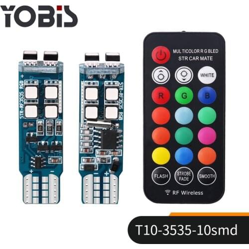 RGB with remote control t10w5wrf wireless remote control 360 degree outside control side lamp flash lamp