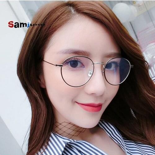 Samjune New Fashion Pearls Luxury Eyeglasses Clear Women Round Spectacle Retro Vintage Reading Myopia Glasses Frame Oculos De