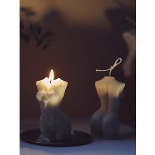 Nordic Abstract Men and Women Half Body Shape Art Smokeless Candles Creative Handicrafts Home Desktop Decoration Gifts MYP19