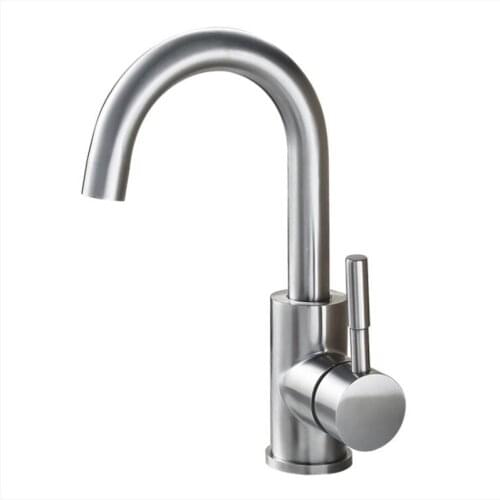 Kitchen High-quality 304 Stainless Steel Single Hole Bathroom a Faucet Hot&Cold Water Tap High Class Brushed Deck Mounted Tap