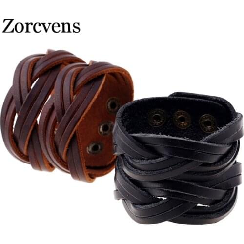 Modyle 2020 New Punk Leather Bracelet Women Men Multilayer Braid Charm Bracelets Vintage Handmade Wristband Jewelry