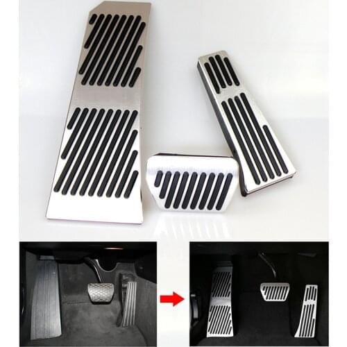 No Drill Gas Brake Footrest Pedal Plate Pad For BMW New 5 6 7 series GT Touring X3 X4 Z4 Aluminum alloy gas brake pedal LHD AT