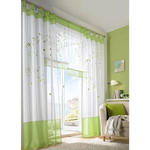 Embroidered Curtains for Living Room Bedroom Tulle For Kitchen Windows Tube Curtain Children Fabrics Textiles for Home Read Made
