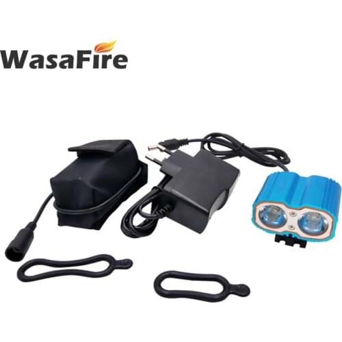 WasaFire 2400lm 2 XM-L T6 LED Bicycle Light Lamp IPX6 Waterproof Bike Headlights Riding MTB Night Safety Cycling Flashlight