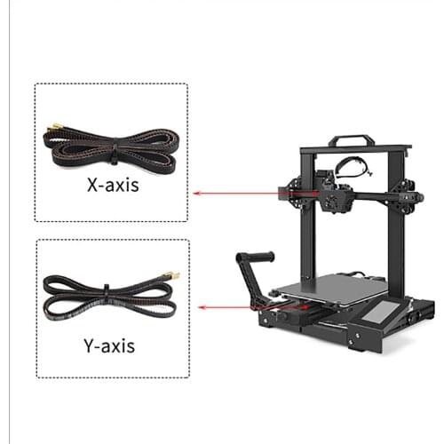 Replacement Y-axis X-axis Open Synchronous Belt Timing Rubber Belt with Pressed Copper Buckles for CR-6 SE 2GT-6 3D Printer Part