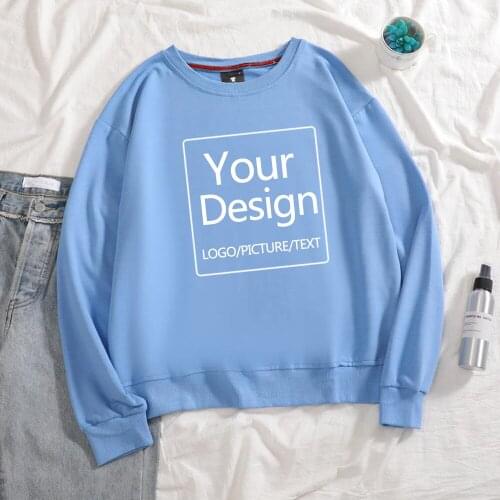Your Design Sweatshirt Oversized Clothes Harajuku Cotton Thin Cute Hoodies for Girls Spring Autumn Long Sleeve Basic Pink Hoodie