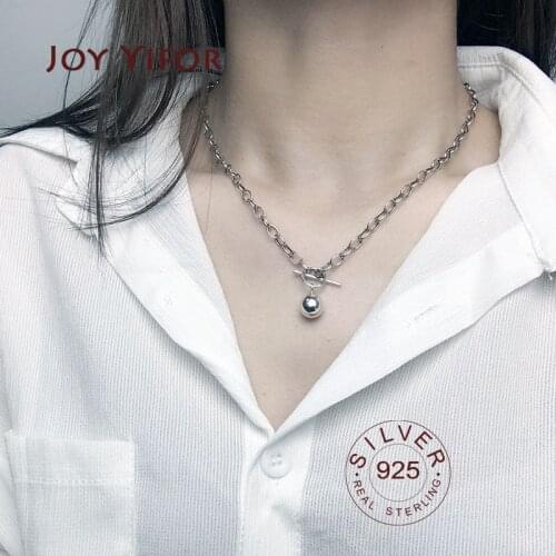 100% 925 Sterling Silver necklace Vintage round Cross Pendant Necklaces For Women Choker Jewelry Wholesale