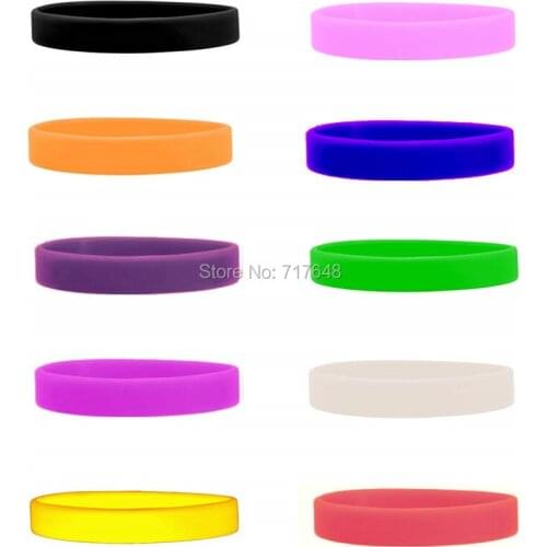 100pcs Blank Simple Multi coloured wristband silicone bracelets free shipping by epacket A