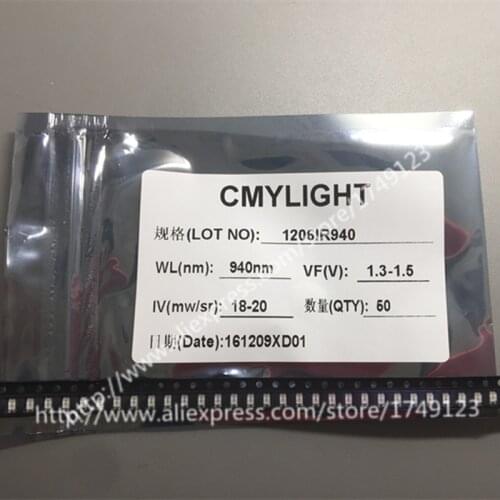Free shipping 1000PCS 1206 3216 3.2*1.6mm 940nm SMD infrared lamp IR LED 1.3-1.5V 18-20mW remote/monitoring Light beads