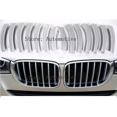 14pcs Front Grill Cover Trim ABS Chrome Sequins For BMW X3 f25 2011-2017 Car Accessories Newest