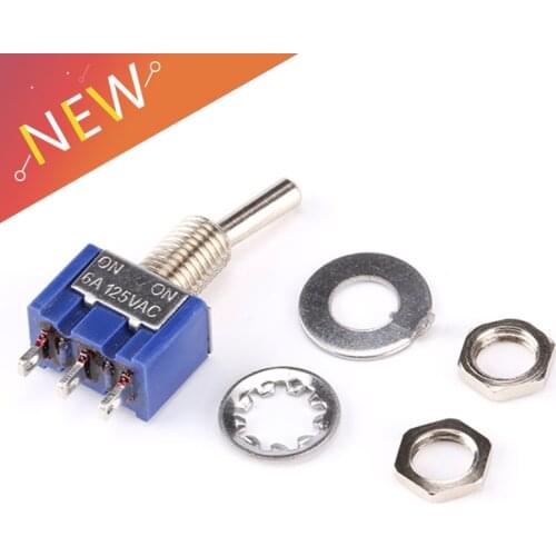 2PCS AC ON-ON 3 Pin 2 Position DPDT Mini Latching Toggle Switch 125V 6A