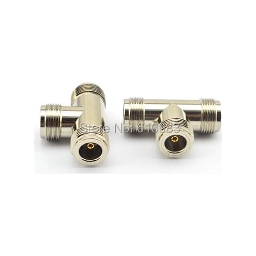5 pcs/lot RF N Adapter N Female to 2 N Female 3 Way T Type Short Version Connector Adapter