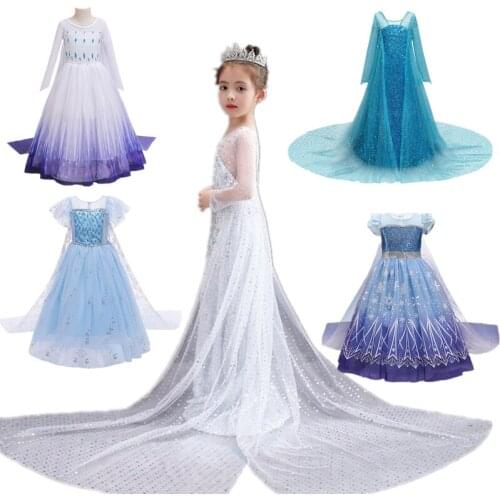 Snow White Ankle-Length Princess Dress For Girls Sequined Lace Cloak Cosplay Costume For Kids Halloween Christmas Party Clothes