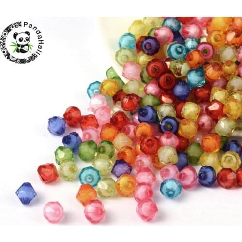 2300pcs 8mm Transparent Acrylic Beads Bead in Bead Bicone Loose Spacer Bead for Jewelry Making DIY Bracelet Necklace 500g