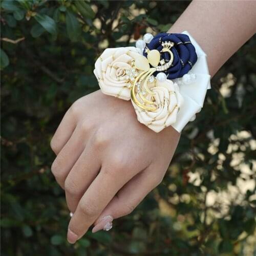 Wrist Corsage Bridesmaid Sisters Hand flowers Artificial Bride Flowers For Wedding Dancing Party Decor Bridal Prom