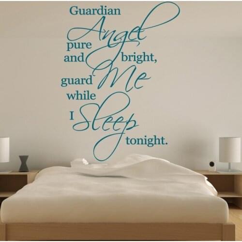 Guardian Angel Pure And Bright Religious Quotes Vinyl Wall Stickers Home Art Decals