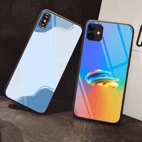 Colorful geometry Phone Case Tempered Glass For iPhone 12 Pro Max Mini 11 Pro XR XS MAX 8 X 7 6S 6 Plus SE 2020 case