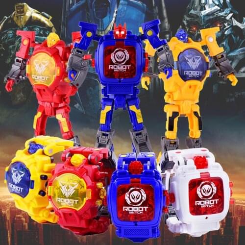 Deformation robot Children Watch Transformers Electronic kids Watches Baby Educational Toys Child Digital Watches Boy Girl Clock