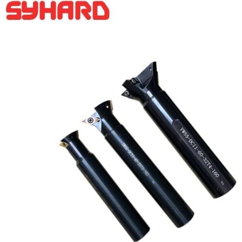CNC YW55 degree straight shank dovetail slotted tool holder YW55 DC07-25-16T2-120 V-groove milling cutter bar holder