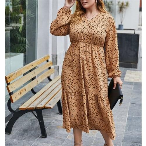 Spring and Autumn Floral Long Chiffon Bottoming Dress Womens High Waist Dress Fashion Dress