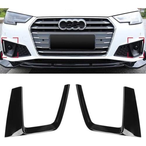 For AUDI A4L 2019 Car Front Bumper Fog Light Lamp Decoration Frame Cover Stickers Car Accessory Styling