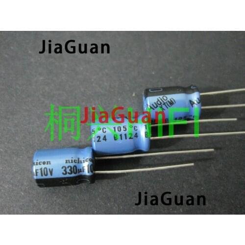 20pcs Genuine NICHICON KT 10V330UF 8X11.5MM Audio Electrolytic capacitor blue kt 330uF/10v hot sale 330UF 10V