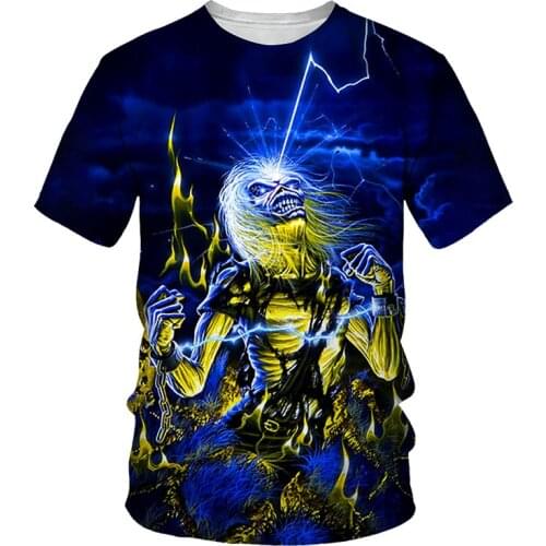 3D Heavy Metal Printed T-shirt Men 2021 Summer New O Neck Short Sleeve Tees Tops Fashion Style Male Clothes Casual T-shirts