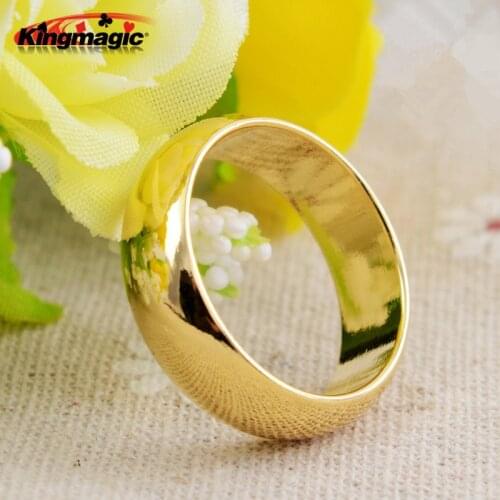 Gold Cambered PK Ring Strong Magnetic Ring PK Ring Magic Show Magic Props Magic Tricks Size 18 19 20 21mm