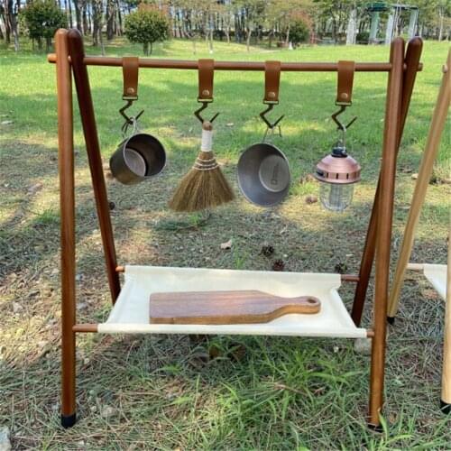 4pcs Outdoor Camping PU Leather Hooks Kitchen Pot Pan Hanger Clothes Portable Hanging Hooks Hiking Supplies