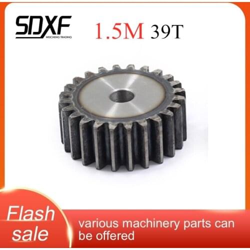 A piece of 1.5M plane gear 39T,45# steel, the machining hole needs to be machined