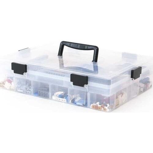 Multi-grid Storage Box Plastic Storage Box Building Blocks Toys Small Parts Division Organizing box Transparent Bricks Organizer