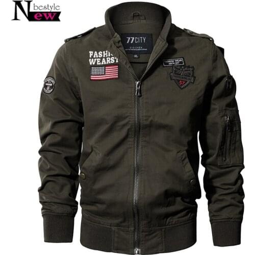 Men Military Style Airborne Pilot Jacket Men Tactical Flight Army Jacket Spring Autumn US Flag Air Force Motorcycle Cotton Coat