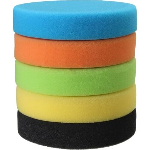 5 Pieces Buffing Pads Set 150mm/5 Inch Car Foam Drill Polishing Pad Sponge Wheel Set Kit Power Tool Car Polisher Accessories