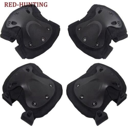 3 Colors Airsoft Knee Elbow Protective Pads Set 4 Pack Tactical Combat Paintall Skate Outdoor Sports Safety Guard Gear