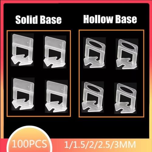 100Pcs 1/1.5/2/2.5/3MM Tile Leveling System Clip Kit Leveling Spacers Flooring Tiling Tool For Household Wall Tile Leveler Tool