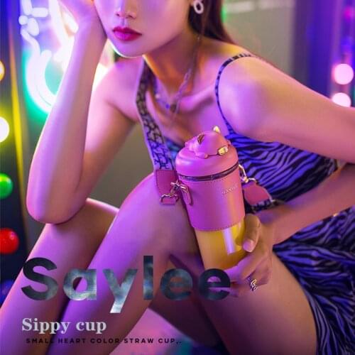 Lovely cup Saylee Tritan Plastic Cup Fashion Womens Cup Portable Outdoor Student Water Cup Straw Cup travel bottle kids mug