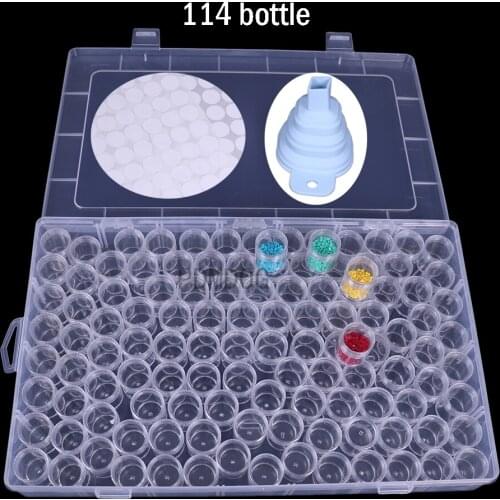 114 Slot Grid Box Diamond Painting Storage Plastic Box Nail Art Rhinestones Beads Storage Case Diamond Painting Accessories Kits