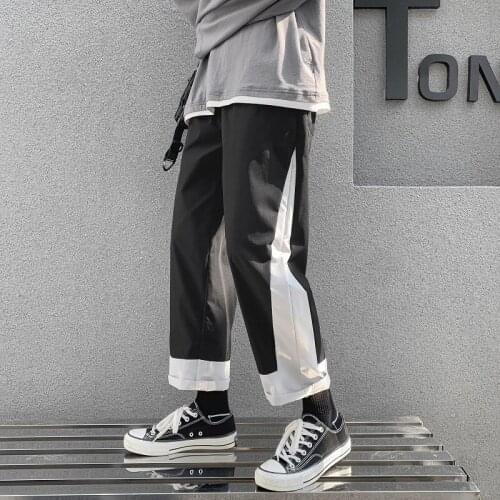 2021 Men Patchwork Harem Pants Mens Harajuku Baggy Joggers Pants Plus cashmere Man Streetwear Wide Leg Sweatpants XXXL
