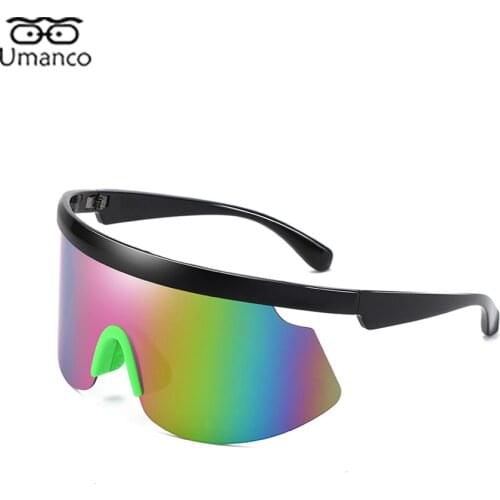 2021 New Colorful Sunglasses for Men Women Big Size Wind-proof One-piece Eyeglasses Male Biking Driving Outdoor Glasses UV400