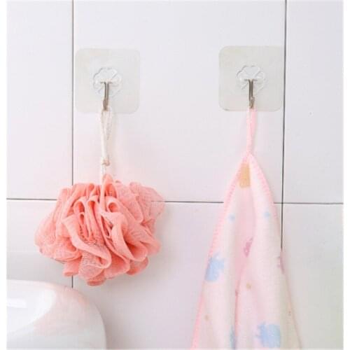 5Pcs Universal Transparent Strong Hooks Self Adhesive Door Wall Hangers Hooks Strong Sticky Kitchen Bathroom Storage Hangers