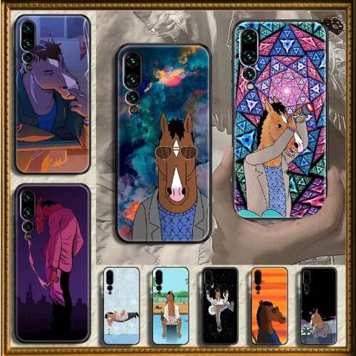 Funny Horseman Cartoon bo-jack Phone case For Huawei P Mate P10 P20 P30 P40 10 20 Smart Z Pro Lite 2019 black art back trend