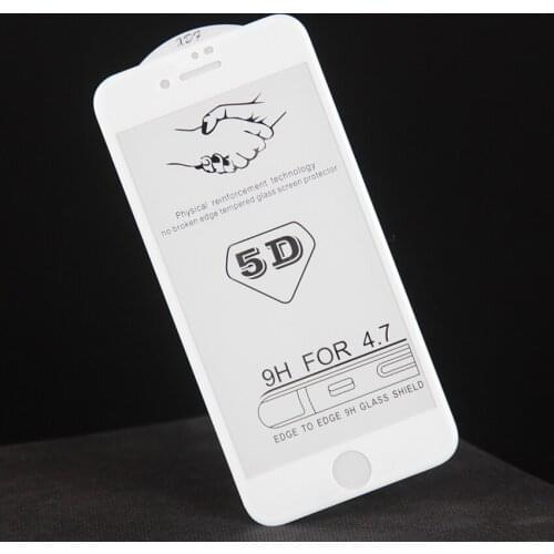 5D 9H Curved Edge Full Cover Tempered Glass For iPhone X 8 7 6 S 6S Plus Premium Screen Protector Toughened Protective Cover